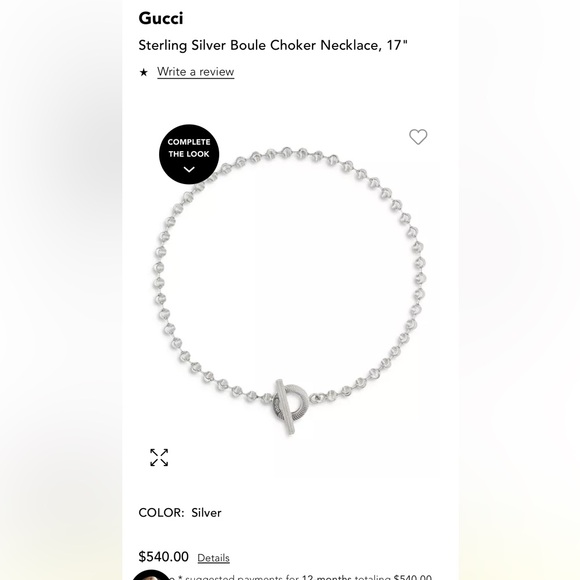 Gucci Sterling Silver Boule Choker Necklace, 17” - Picture 4 of 8